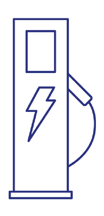 Iconen Q Vend Blauw Segment E Vcharging groot