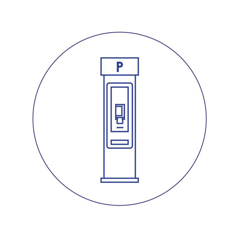 Iconen Q Vend Blauw Segment Parking Cirkel