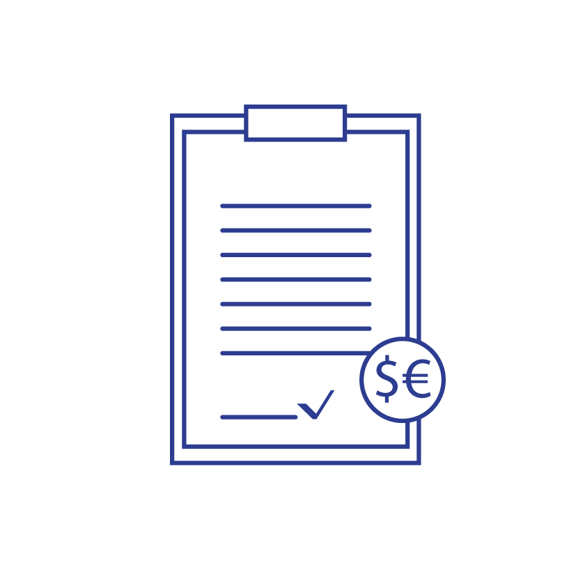Icons Blauw Financieel Contract