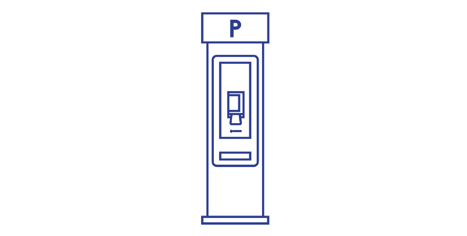 Icons Blauw Segment Parkeerpaal breed