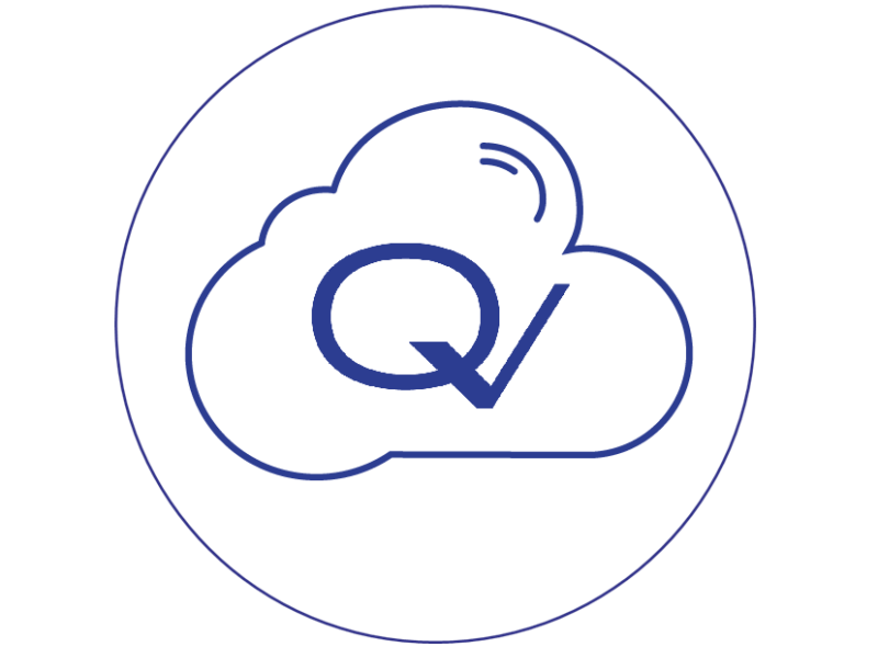 Iconen Q Vend Blauw Segment Cloud Cirkel