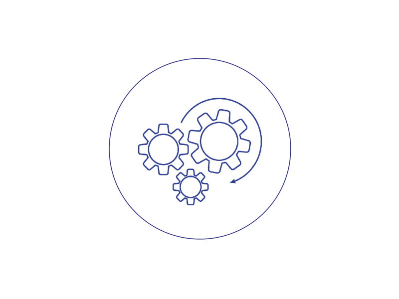 Iconen Q Vend Blauw Segment SI Cirkel 800